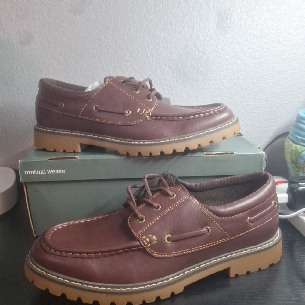 Mutual Weave Wilton Boat Shoes Men's Memory Foam Shoes Size 13M Burgundy